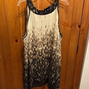 Lane Bryant Black and Brown Patterned Garment, Sleeveless, High Neck